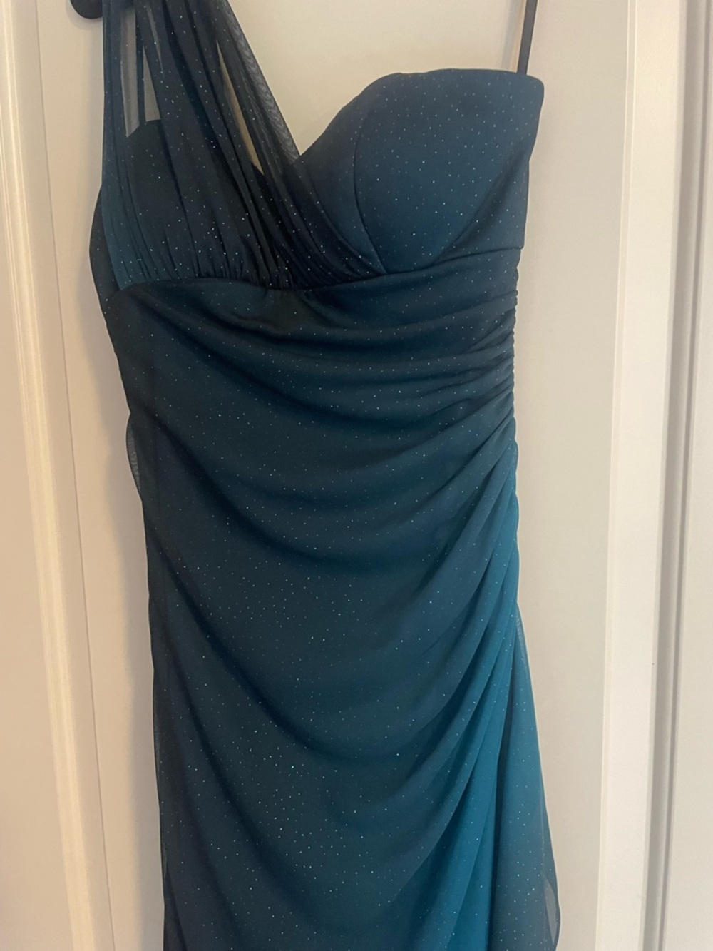 Blondie Nites by Stacy Sklar-Formal Gown-Teal Sparkle Size 3